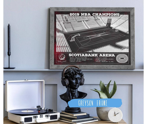 Cutler West Toronto Raptors 2019 NBA Champions - Scotiabank Arena Vintage Basketball Print