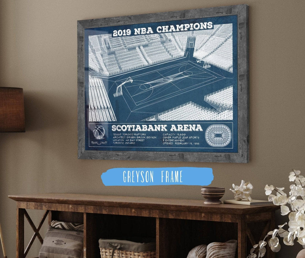 14" x 11" / Stretched Canvas Wrap Cutler West Toronto Raptors 2019 NBA Champions Scotiabank Arena Vintage Basketball Print
