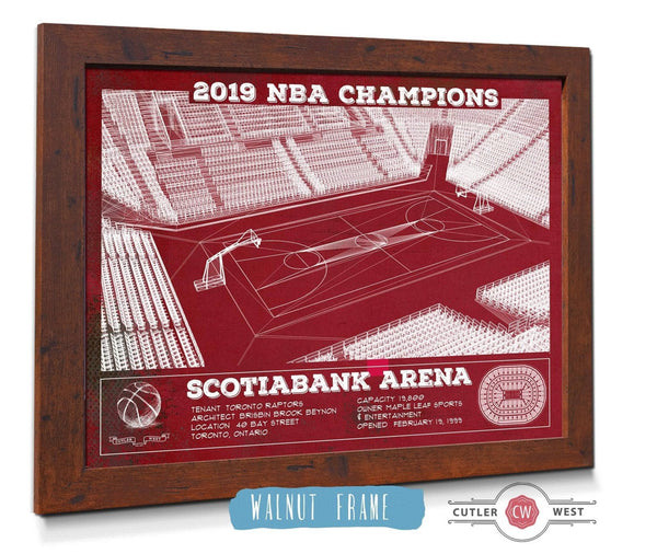 Cutler West Toronto Raptors 2019 NBA Champions Scotiabank Arena - Vintage Basketball Print