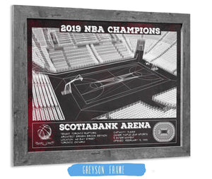 14" x 11" / Greyson Frame Cutler West Toronto Raptors 2019 NBA Champions - Scotiabank Arena Vintage Basketball Print
