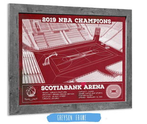 14" x 11" / Greyson Frame Cutler West Toronto Raptors 2019 NBA Champions Scotiabank Arena - Vintage Basketball Print