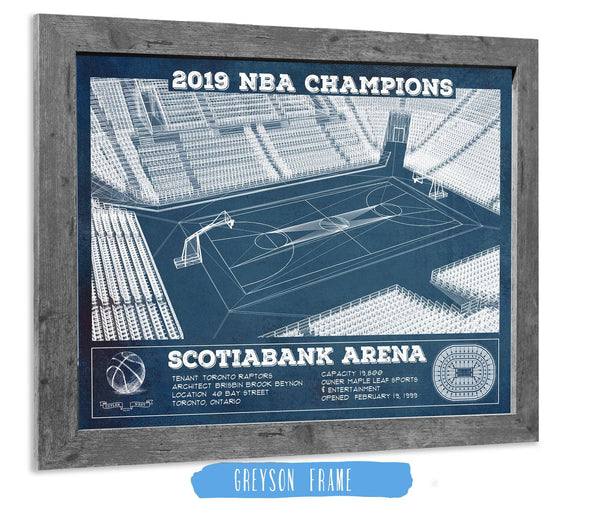 14" x 11" / Greyson Frame Cutler West Toronto Raptors 2019 NBA Champions Scotiabank Arena Vintage Basketball Print
