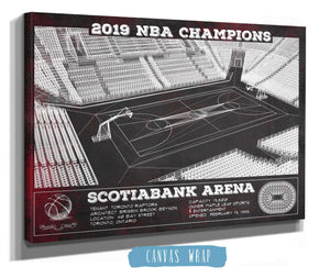14" x 11" / Stretched Canvas Wrap Cutler West Toronto Raptors 2019 NBA Champions - Scotiabank Arena Vintage Basketball Print