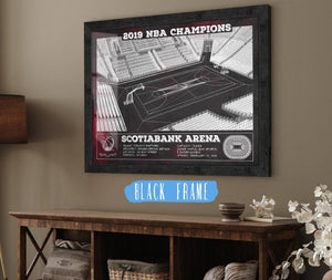 20" x 16" / Black Frame Cutler West Toronto Raptors 2019 NBA Champions - Scotiabank Arena Vintage Basketball Print
