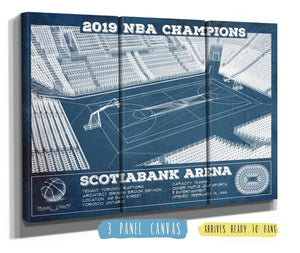 20" x 16" / Black Frame Cutler West Toronto Raptors 2019 NBA Champions Scotiabank Arena Vintage Basketball Print
