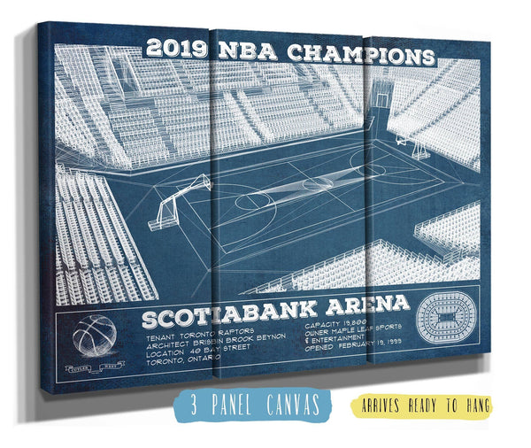 20" x 16" / Black Frame Cutler West Toronto Raptors 2019 NBA Champions Scotiabank Arena Vintage Basketball Print