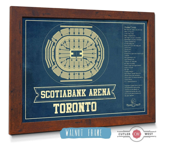 20" x 16" / Walnut Frame Cutler West Toronto Raptors 2019 NBA Champions - Scotiabank Arena Vintage Basketball Print