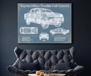 Cutler West Toyota Hilux Double Cab (2016) Vintage Blueprint Auto Print
