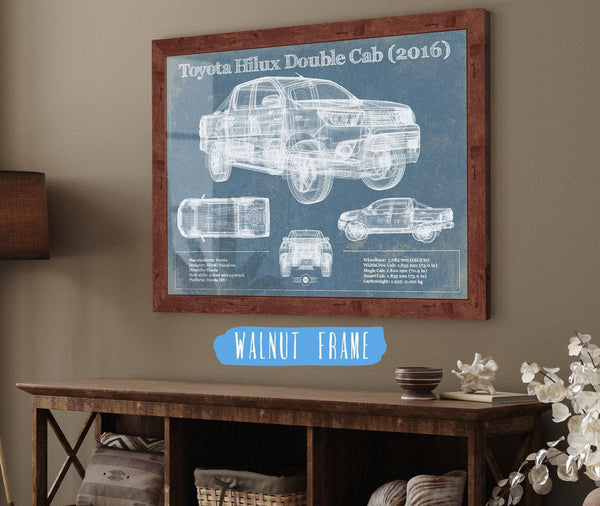 Cutler West Toyota Hilux Double Cab (2016) Vintage Blueprint Auto Print