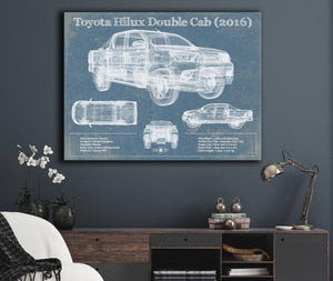 Cutler West Toyota Hilux Double Cab (2016) Vintage Blueprint Auto Print