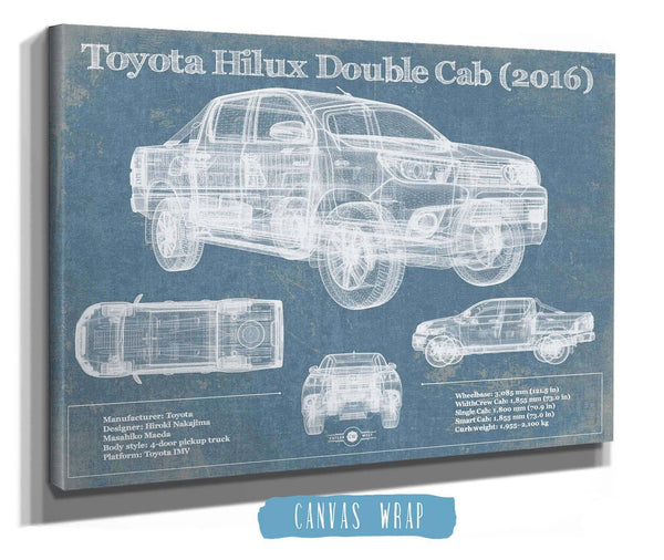 Cutler West Toyota Hilux Double Cab (2016) Vintage Blueprint Auto Print