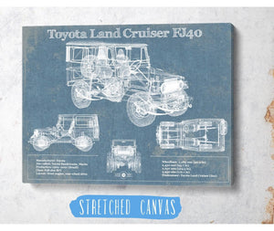 Cutler West Toyota Land Cruiser FJ40 Blueprint Vintage Auto Print