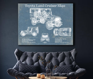 Cutler West Toyota Land Cruiser FJ40 Blueprint Vintage Auto Print