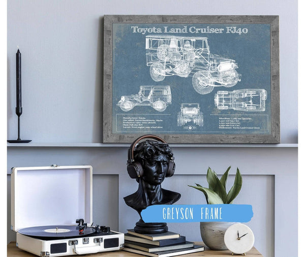 Cutler West Toyota Land Cruiser FJ40 Blueprint Vintage Auto Print