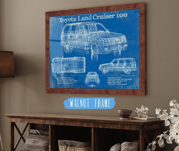 Cutler West Toyota Land Cruiser J100 Blueprint Vintage Auto Print