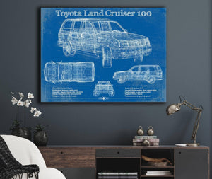 Cutler West Toyota Land Cruiser J100 Blueprint Vintage Auto Print