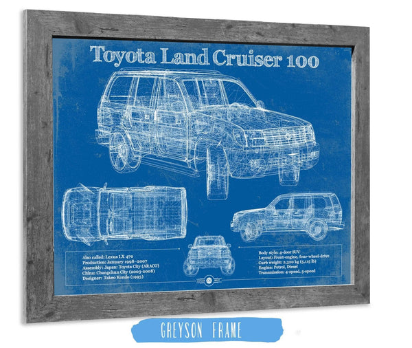 Cutler West Toyota Land Cruiser J100 Blueprint Vintage Auto Print