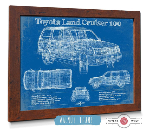 Cutler West Toyota Land Cruiser J100 Blueprint Vintage Auto Print