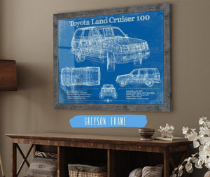 Cutler West Toyota Land Cruiser J100 Blueprint Vintage Auto Print