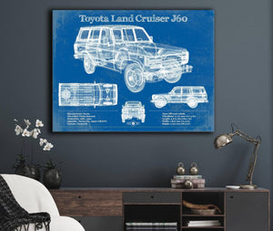 Cutler West Toyota Land Cruiser J60 Blueprint Vintage Auto Print