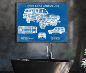 Cutler West Toyota Land Cruiser J60 Blueprint Vintage Auto Print