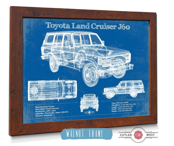 Cutler West Toyota Land Cruiser J60 Blueprint Vintage Auto Print