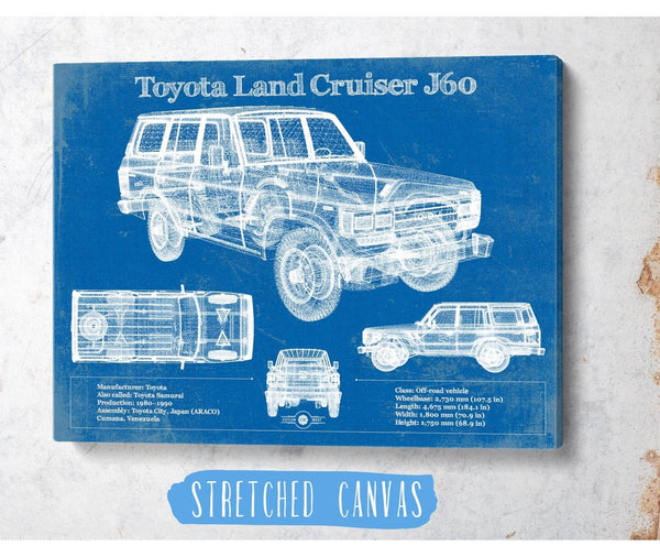 Cutler West Toyota Land Cruiser J60 Blueprint Vintage Auto Print