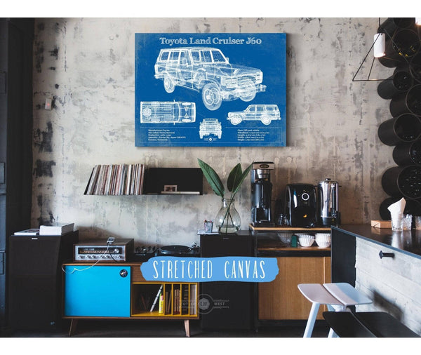 Cutler West Toyota Land Cruiser J60 Blueprint Vintage Auto Print