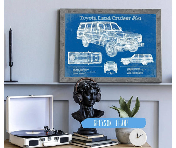 Cutler West Toyota Land Cruiser J60 Blueprint Vintage Auto Print