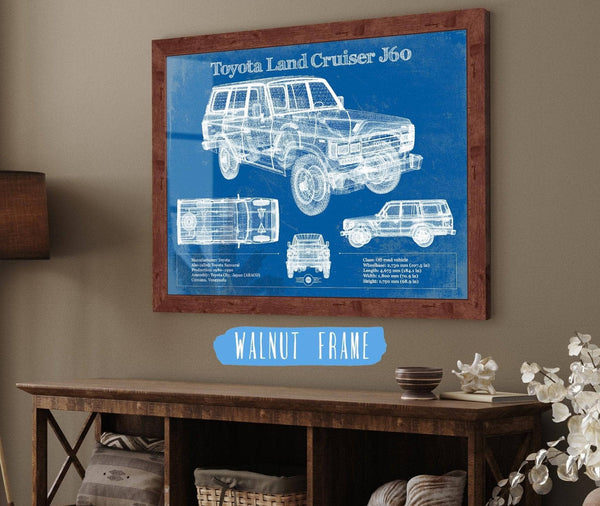 Cutler West Toyota Land Cruiser J60 Blueprint Vintage Auto Print