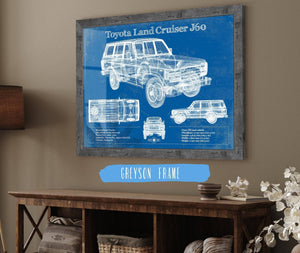 Cutler West Toyota Land Cruiser J60 Blueprint Vintage Auto Print