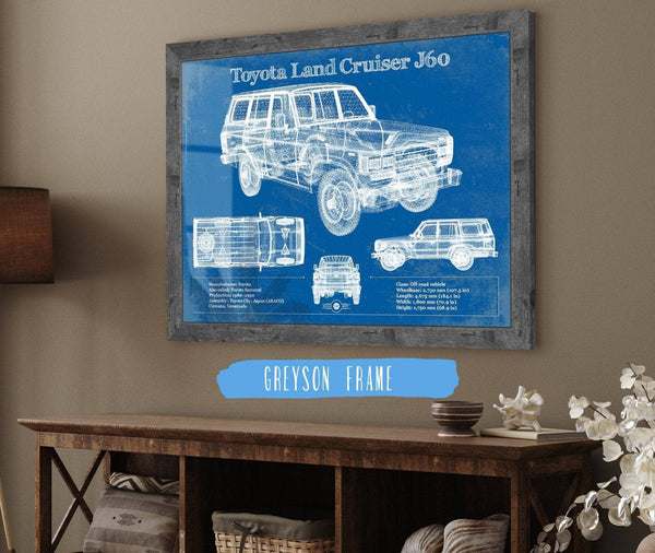 Cutler West Toyota Land Cruiser J60 Blueprint Vintage Auto Print