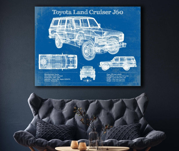 Cutler West Toyota Land Cruiser J60 Blueprint Vintage Auto Print