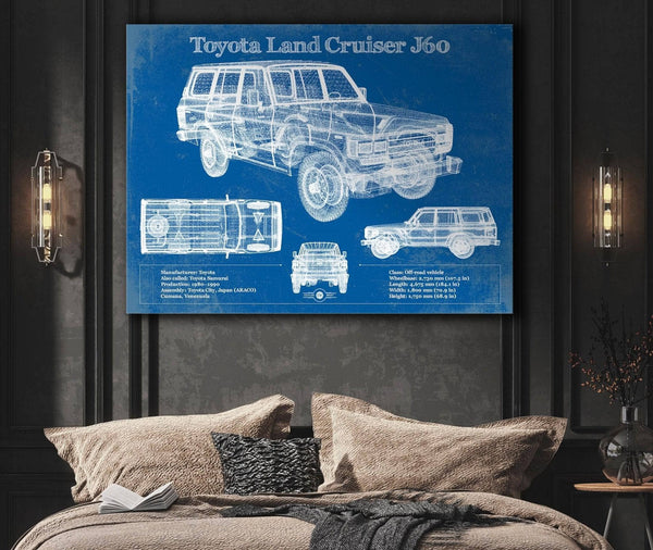Cutler West Toyota Land Cruiser J60 Blueprint Vintage Auto Print