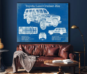 Cutler West Toyota Land Cruiser J60 Blueprint Vintage Auto Print