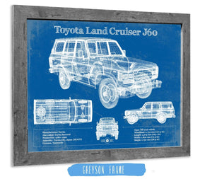 14" x 11" / Greyson Frame Cutler West Toyota Land Cruiser J60 Blueprint Vintage Auto Print