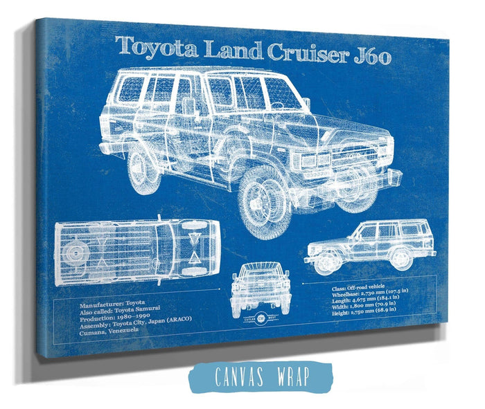 Cutler West Toyota Collection Toyota Land Cruiser J60 Blueprint Vintage Auto Print
