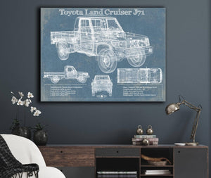 Cutler West Toyota Land Cruiser J71 Blueprint Vintage Auto Print