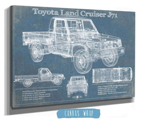 14" x 11" / Stretched Canvas Wrap Cutler West Toyota Land Cruiser J71 Blueprint Vintage Auto Print
