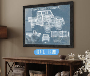 20" x 16" / Black Frame Cutler West Toyota Land Cruiser J71 Blueprint Vintage Auto Print