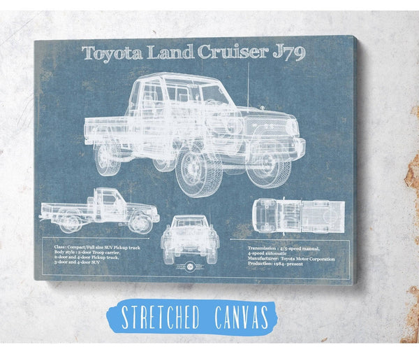 Cutler West Toyota Land Cruiser J79 Blueprint Vintage Auto Print