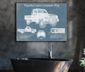 Cutler West Toyota Land Cruiser J79 Blueprint Vintage Auto Print