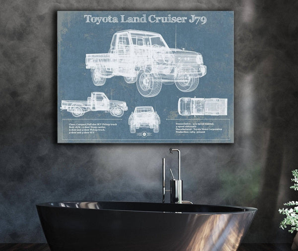 Cutler West Toyota Land Cruiser J79 Blueprint Vintage Auto Print