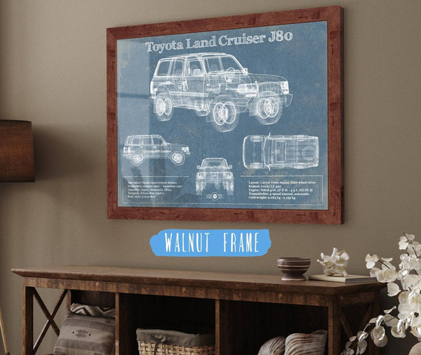 Cutler West Toyota Land Cruiser J80 Blueprint Vintage Auto Print