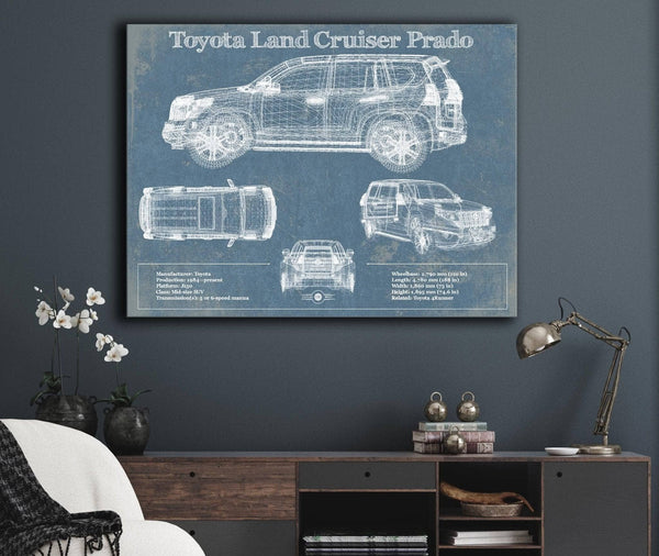 Cutler West Toyota Land Cruiser Prado (2016) Blueprint Vintage Auto Patent Print