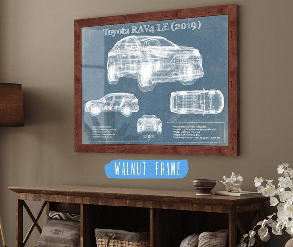 Cutler West Toyota RAV4 LE (2019) Blueprint Vintage Auto Patent Print