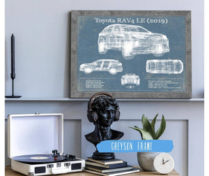14" x 11" / Greyson Frame Cutler West Toyota RAV4 LE (2019) Blueprint Vintage Auto Patent Print