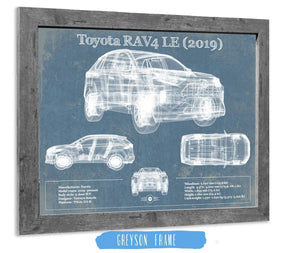 20" x 16" / Greyson Frame Cutler West Toyota RAV4 LE (2019) Blueprint Vintage Auto Patent Print
