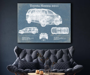 Cutler West Toyota Sienna 2011 Blueprint Vintage Auto Print