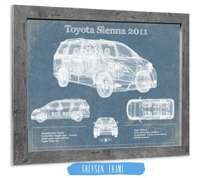 Cutler West Toyota Sienna 2011 Blueprint Vintage Auto Print